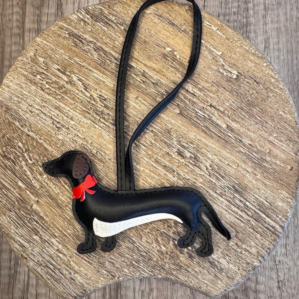Black Wiener Dog Bag Charm Doxie Bag Charm Daschund Purse Charm Dog Lover - Picture 6 of 6